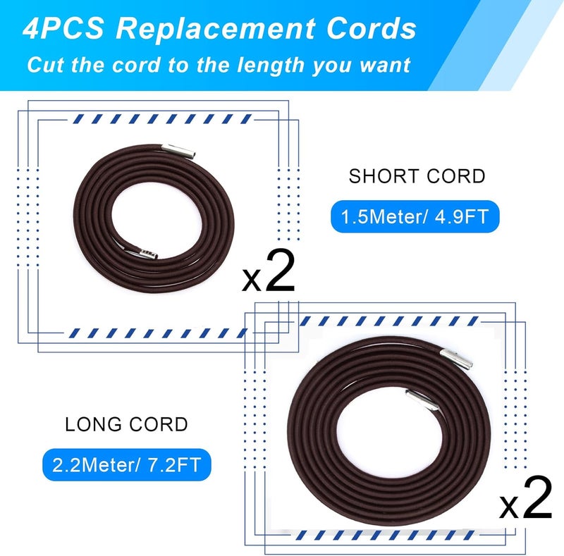 COITEK 4PCS Replacement Cord for Zero Gravity Chair, Universal Elastic Repair Cord for Recliners Replacement Laces Rope for Lounge, Bungee Beach Chair (Brown) - Image 2